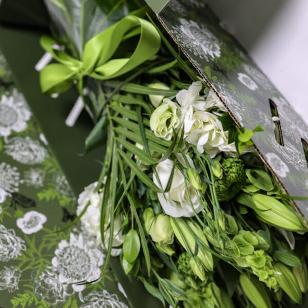 Signature Flower Box With Crystal Vase and Mixed Flower Box