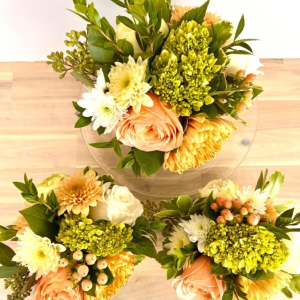 Thanksgiving centerpiece White Pumpkin Trio