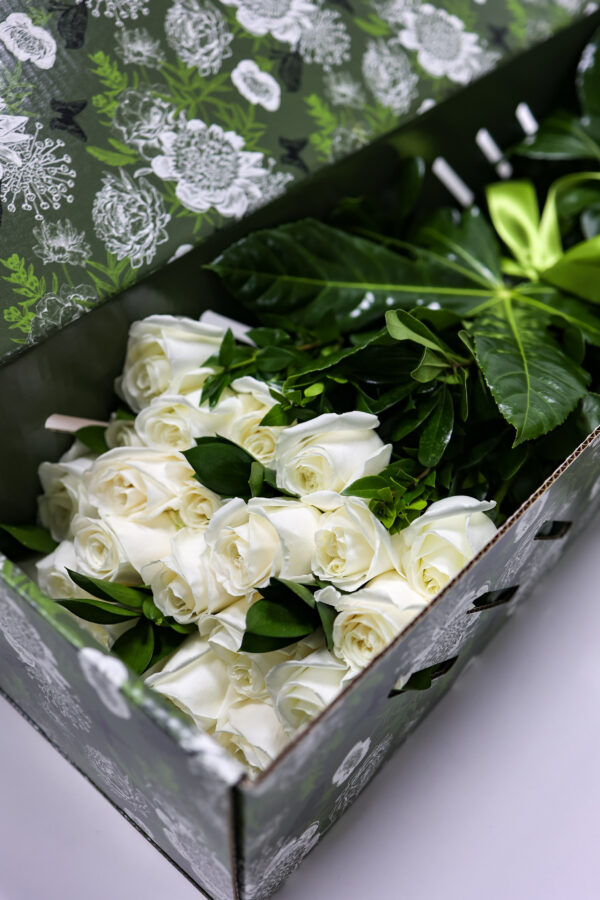 Signature Flower Box White Roses