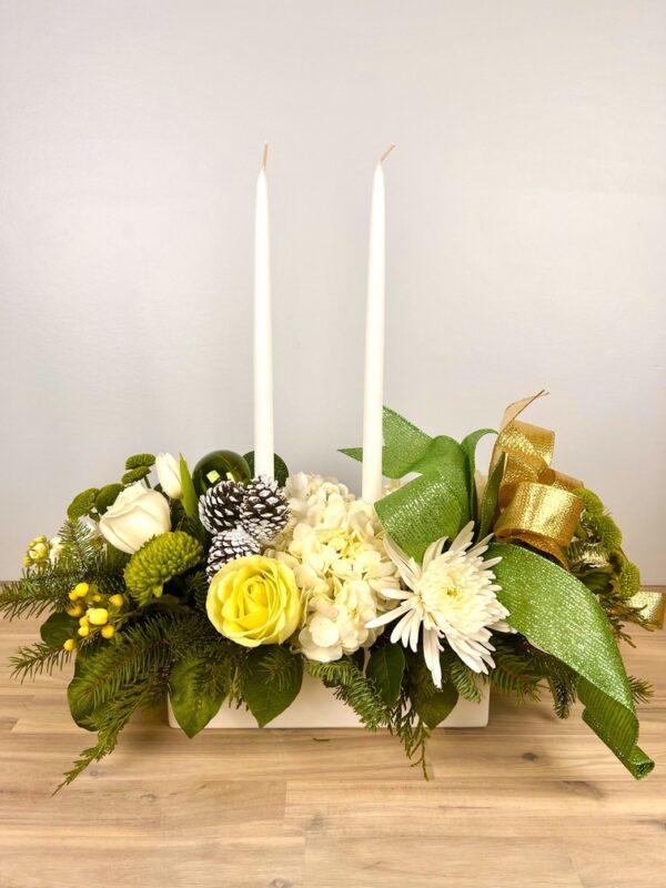 Holiday White and Green Centerpiece - Image 3